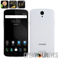 DOOGEE X 6 Smartphone Pro - Android 5.1, 4G, batterie de 3000mAh, Smart suite, geste, télédétection, deux cartes SIM (blanc)