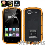 HK entrepôt Ken Xin Da Smartphone robuste - IP68, antichoc, écran tactile de 4 pouces Android 5.1, 4G, Dual SIM (jaune)