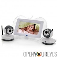 7 pouces moniteur pour bébé + 2 x caméra Vision nocturne définir - deux par interphone, double vue