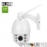 Imperméable à l’eau extérieur IP caméra - PTZ, 4 x Zoom, objectif autofocus, 60M Vision nocturne, IP66, Support pour téléphones