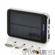 20000mAh chargeur de téléphone solaire - 3, 7V, batterie solaire Banque, 2 x USB Port de sortie, sauvegarde USB charger