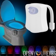 Toilette LED veilleuse - 8 couleurs, Smart Motion Detection, Fit universelle, énergie efficace, facile à nettoyer