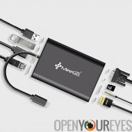 Type-C-MeeGoPad USB Hub - HDMI, VGA, Ethernet, 2 USB 3.0, Micro SD, livraison de puissance Audio, Type C, MacBook Pro, Chromebo
